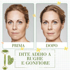 Set Gua Sha e Rullo in Giada per Massaggio Viso Anti-Gonfiore