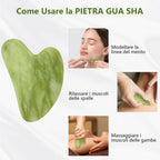 Set Gua Sha e Rullo in Giada per Massaggio Viso Anti-Gonfiore